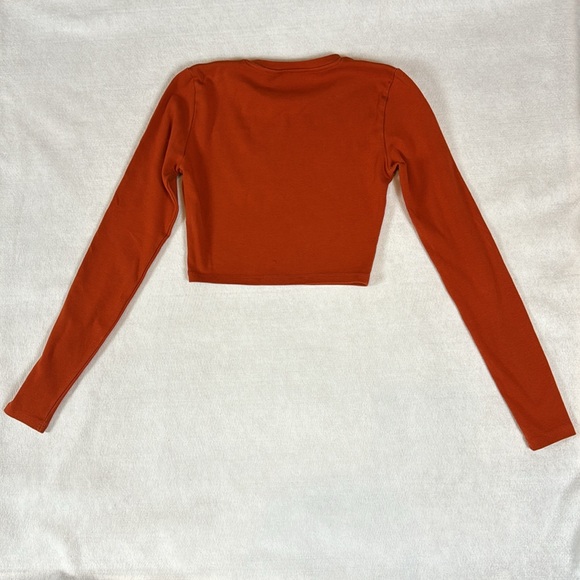 ZARA Fall Rust Cropped Long Sleeve, Size M - Picture 2 of 3